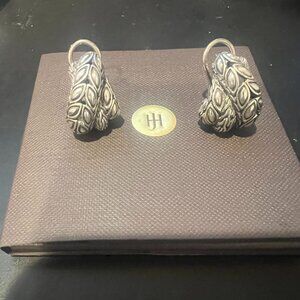 John Hardy .925 Sterling Silver Crossover Kawung Knot Post Omega Earrings